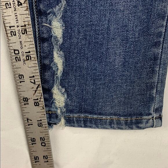 Judy Blue size 7 27 new Mid rise Blue Skinny Capri Jeans distressed summer NWT - Picture 7 of 11